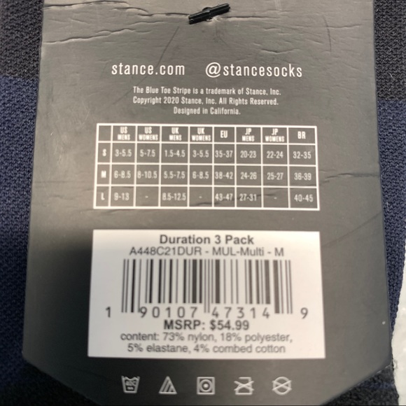 STANCE performance crew socks (3pk) size med nylon blend arch support - Picture 6 of 11